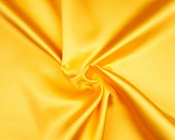 Tecido Cetim Liso Amarelo 3,00x1,00m Para Roupas e Decorações