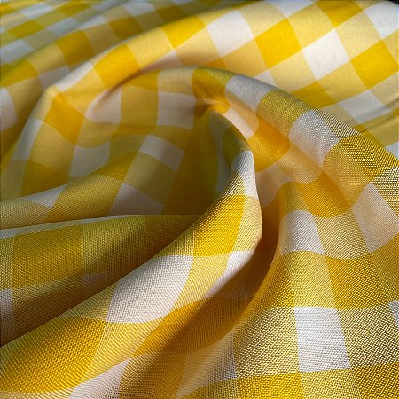 Oxford Xadrez 100% Poliester Amarelo 1,40x1,00m (por metro)