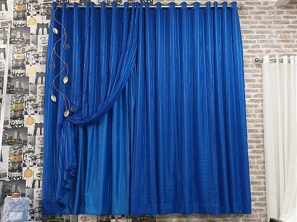 Cortina Sob Medida Forro Azul