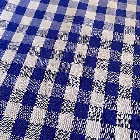 Tecido Xadrez Poliéster Oxford Azul Royal 1,40x1,00m Decorações