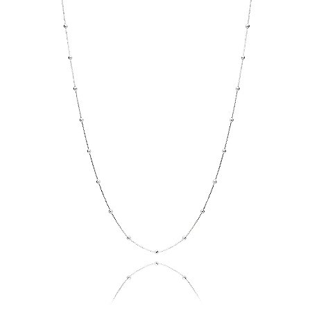 Corrente De Prata Veneziana V12 com Bolinhas