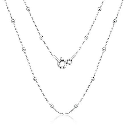 Corrente De Prata Veneziana V15 com Bolinhas