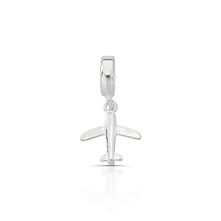 Berloque de Prata Avião Liso