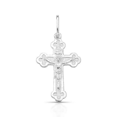 Pingente de Prata Cruz com Cristo