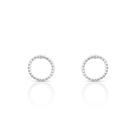 Brinco de Prata Aro de Bolinhas Pequeno