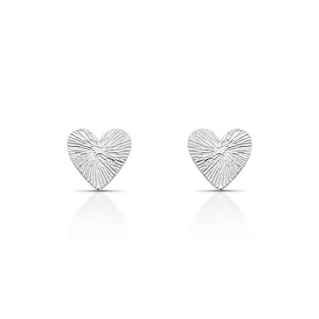 Brinco de Prata Coração Texturizado