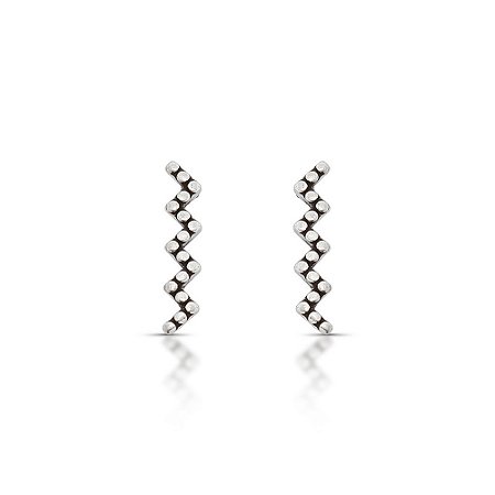 Brinco De Prata Estilo Ear Cuff Zig Zag