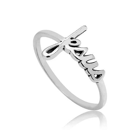 Anel de Prata Escrita Jesus