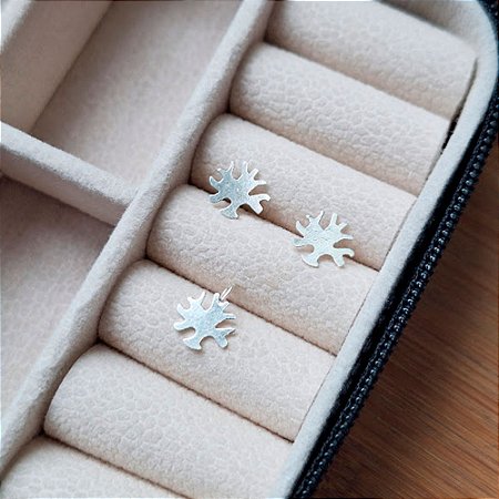 Conjunto de Prata Árvore da Vida Sem Corrente