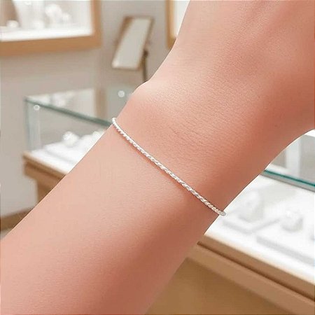 Pulseira de Prata Cordão Baiano Fino