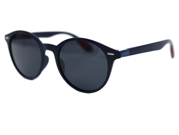 Óculos de sol redondo - Café - Azul marinho