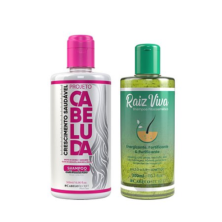 Kit shampoos Projeto Cabeluda & Raiz Viva