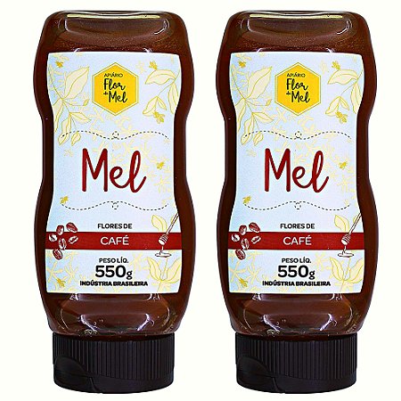 Mel Flores de Café 550g 100% Puro Sem Glúten e Sem Lactose Premium Apiário Flor de Mel  Kit 2 und