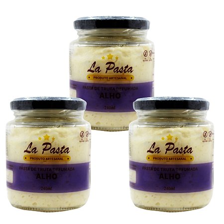 Pasta De Truta Defumada com Alho Pote 240ml  La Pasta Kit com 3 unidades