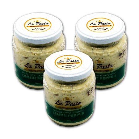 Pasta De Truta Defumada com Lemon Pepper Pote 240ml La Pasta Kit com 3 unidades