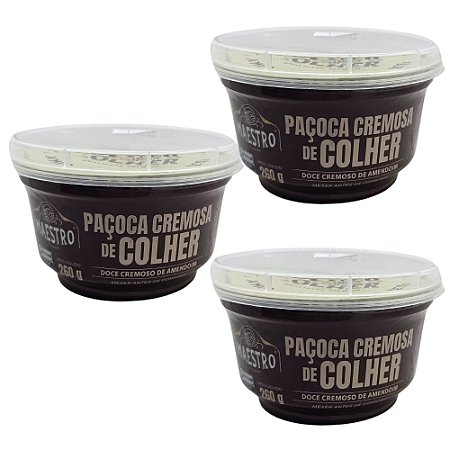 Paçoca Cremosa de Colher Gourmet Pote 260g Maestro Kit com 3 unidades