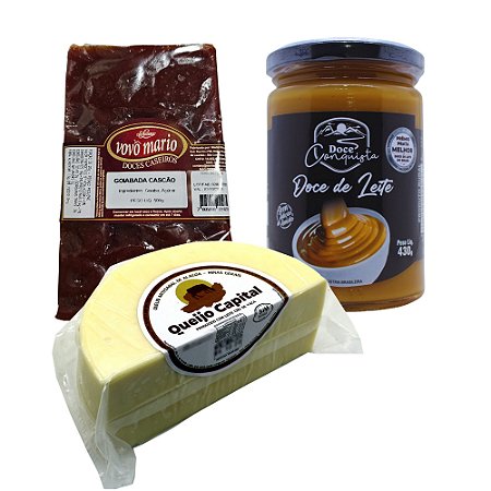 KIT MINEIRO DOCE DE LEITE 430G QUEIJO 500G GOIABADA 500G
