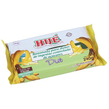 Bananada Diet Hué (Sem Adição de Açúcares) Vegano Sem Glúten Sem Lactose Tablete 240g