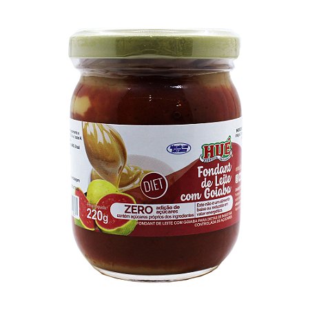 Fondant de Leite com Goiaba Diet Hué (Sem Adição de Açúcar) Sem Glúten 220g - Pote (Doce de Leite com Goiaba Diet)