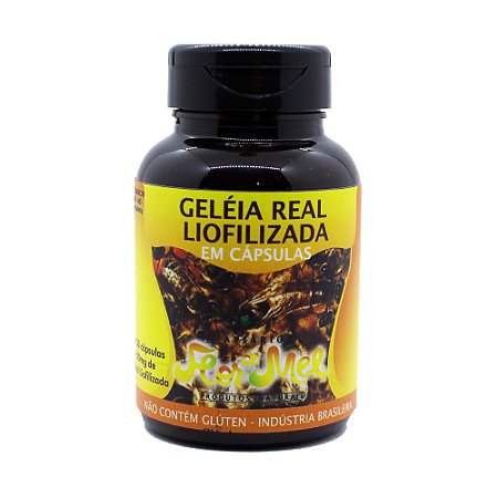 Geleia Real Liofilizada em Capsulas 100 mg Contém 30 Capsulas Sem Glúten Apiário Flor de Mel