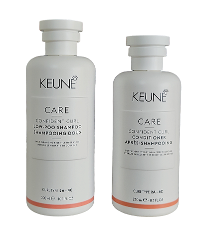 Keune Kit Shampoo e Condicionador Confident Curl Low-Poo