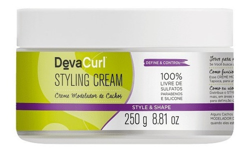 Deva Curl Styling Cream Creme Para Cachos 250g