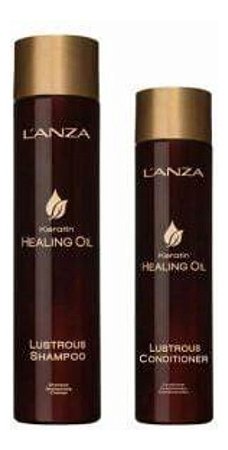 L'anza Shampoo + Condicionador Keratin Healing Oil Lustrous