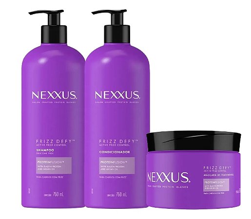 Nexxus Shampoo + Condicionador + Máscara Frizz Defy