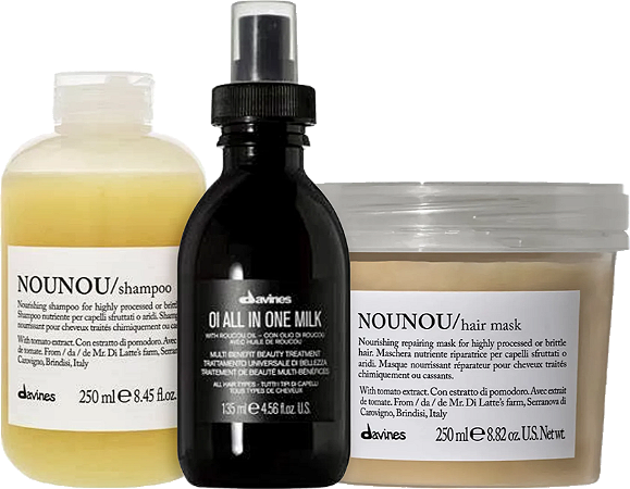 Davines Shampoo + Máscara Nounou + One  milk 135ml