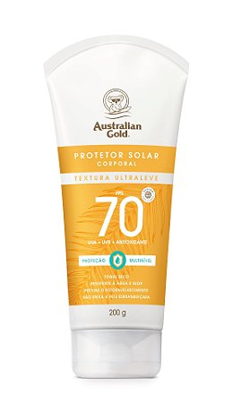 Australian Gold Protetor Solar Corporal Gel Creme FPS 70 200gr