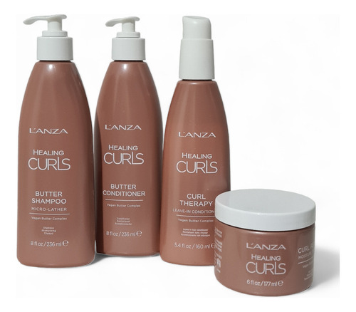 Lanza Healing Curls Sh + Cond + Leave-in + Máscara