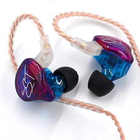 Fone de Ouvido KZ ZST Roxo In-Ear Híbrido sem Mic