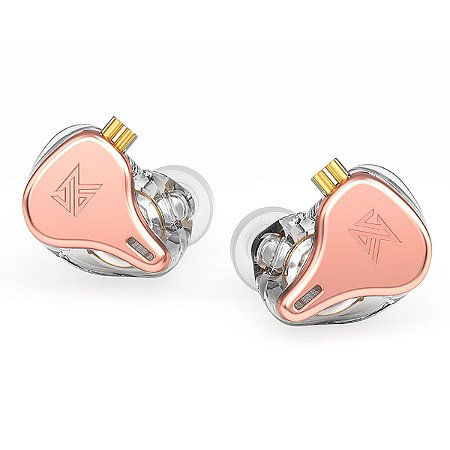 Fone de Ouvido KZ DQ6S Rosê In-Ear Dinâmico Triplo sem Mic