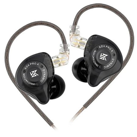 Fone de Ouvido KZ EDX Pro X Preto In-Ear, Retorno de Palco