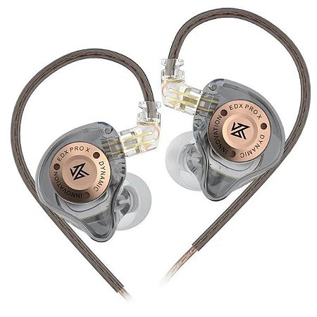 Fone de Ouvido KZ EDX Pro X Cinza In-Ear, Retorno de Palco