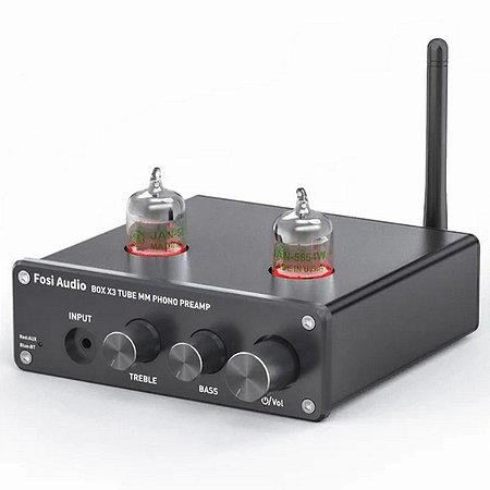 Pré Amplificador Phono Toca Disco Fosi Box X3 Valvulado Bluetooth - Cápsula MM