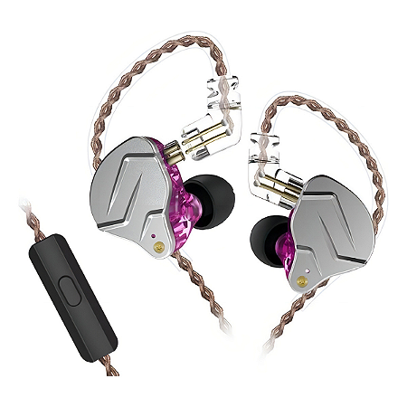 Fone de Ouvido KZ ZSN Pro In Ear Com Microfone Roxo