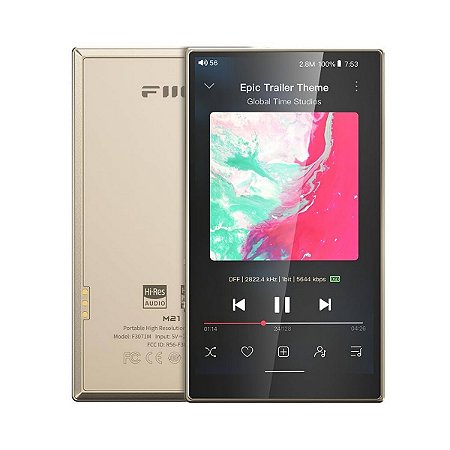 Media Player de Áudio DAP Fiio M21 Dourado Titânio  - DAC / Amplificador de Fone