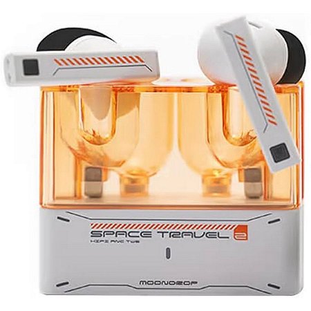 Fone de Ouvido Moondrop Space Travel 2 Branco Bluetooth com Cancelamento de Ruído, Driver 13 mm e Som Hi-Fi