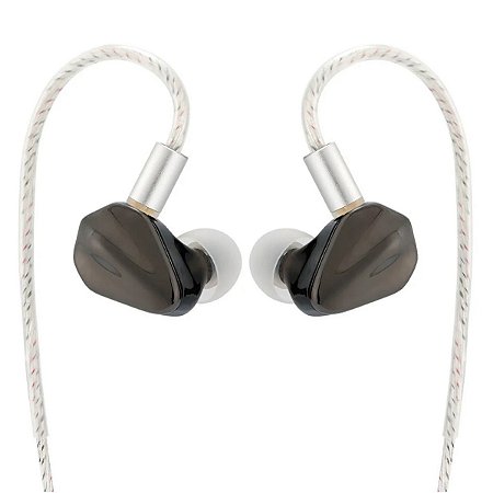 Fone de Ouvido KEFINE Loric Preto 3.5mm IEM Driver Dinâmico 10mm Cabo Destacável 2-Pin 0.78mm
