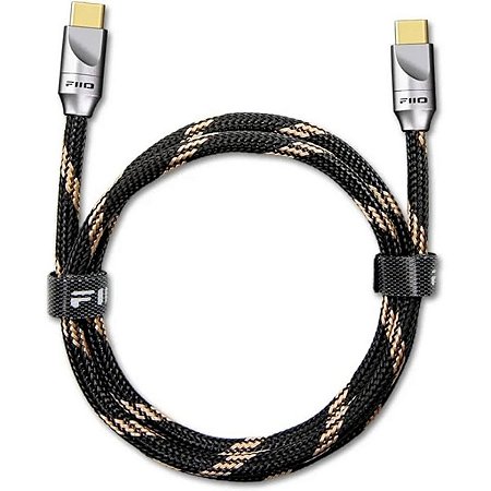 Cabo FiiO LT-TC5M USB-C para USB-C OTG 80cm Áudio Digital Dados Cobre Banhado a Prata