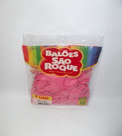 Balão 7 Liso Com 50 Rosa Baby - São Roque