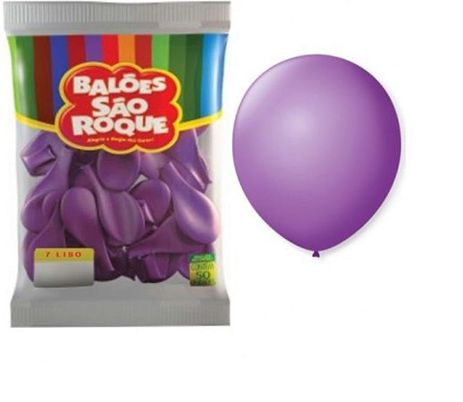 Balão 7 Liso Com 50 Roxo Ametista - São Roque