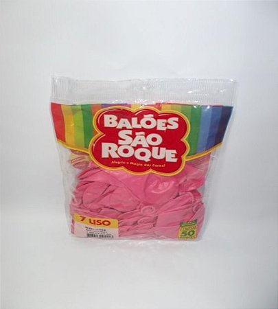 Balão 7 Liso Com 50 Rosa Tuti Frutti - São Roque