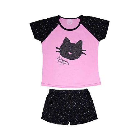 Pijama Short Adulto M Gatinha - Uatt