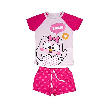 Pijama Short Infantil Feminino Bonie 10 Anos - Uatt