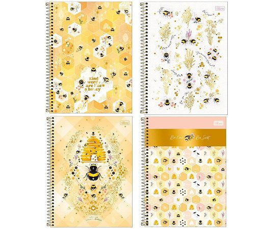 Caderno Universitário Honey Bee 10 Matérias - Tilibra