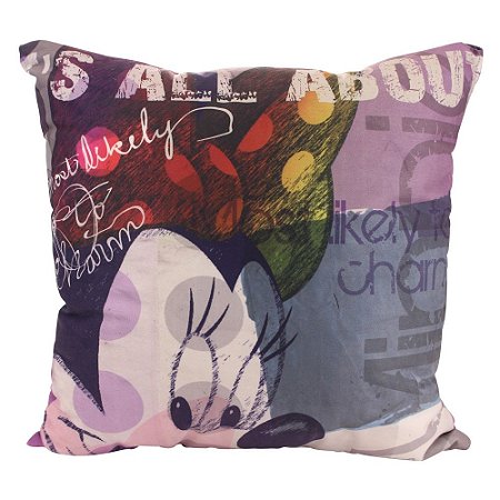 Almofada Veludo Minnie Charm 40x40cm - Zona Criativa