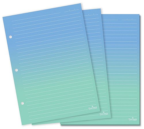 Refil Degradê Verde Pautas Brancas Caderno Argolado 50 Folhas - Fina Ideia