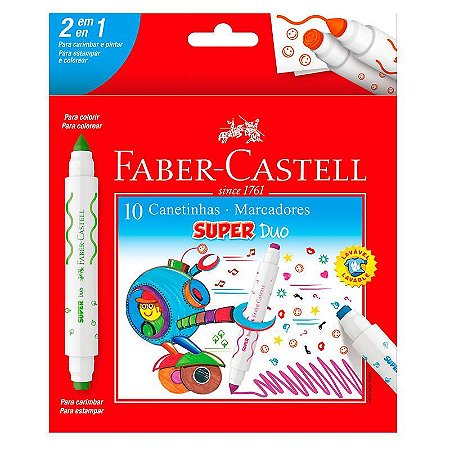 Caneta Hidrográfica 2 Pontas Super Duo - Faber Castell